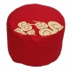 Round Stool - Red Solid Cotton Twill 'Cloud'